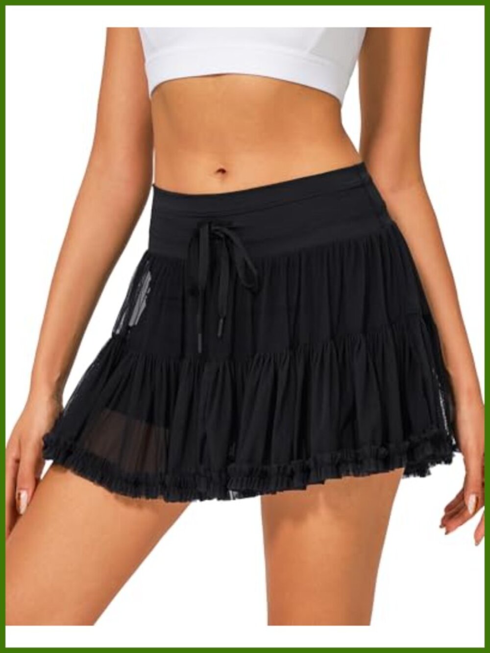 Tiered Ruffle Tennis Skirt with Built in Shorts High Waist Athletic Skort